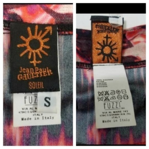 Gaultier Fuzzi Soleil swim coverup dress size small roses and fire - Picture 2 of 8